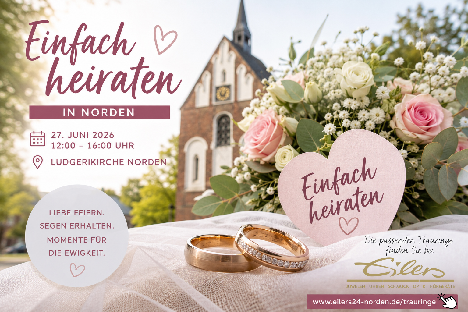 Einfach heiraten in Norden – und die passenden Trauringe gleich dazu finden