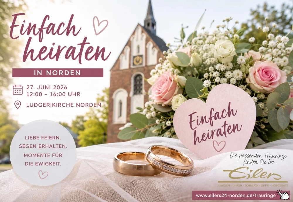 Einfach heiraten in Norden – und die passenden Trauringe gleich dazu finden